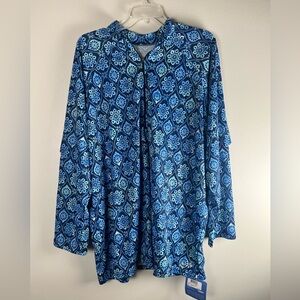 Terry Bicycles Women's Long Sleeve Reaction Jersey Plus Blue Masala Size 4X NWT